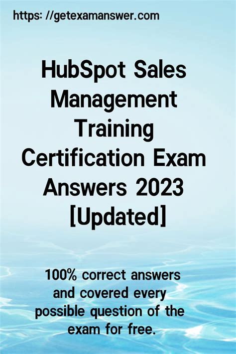 hubspot sales management training certification answers